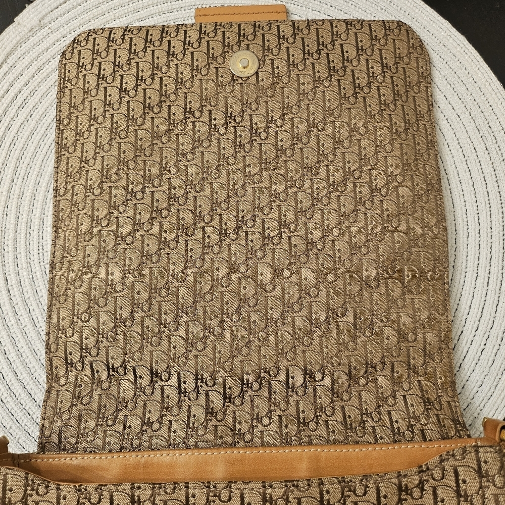 Vintage Christian Dior Trotter Messenger Bag Canvas & Leather Galliano Era - Picture 3 of 11